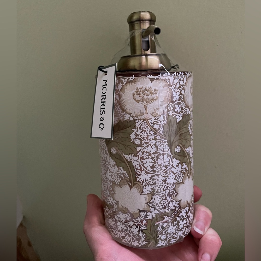 Morris & Co. Floral Soap Dispenser in pink and Cream